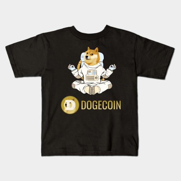 Dogecoin coin Crypto coin Cryptocurrency Kids T-Shirt by JayD World